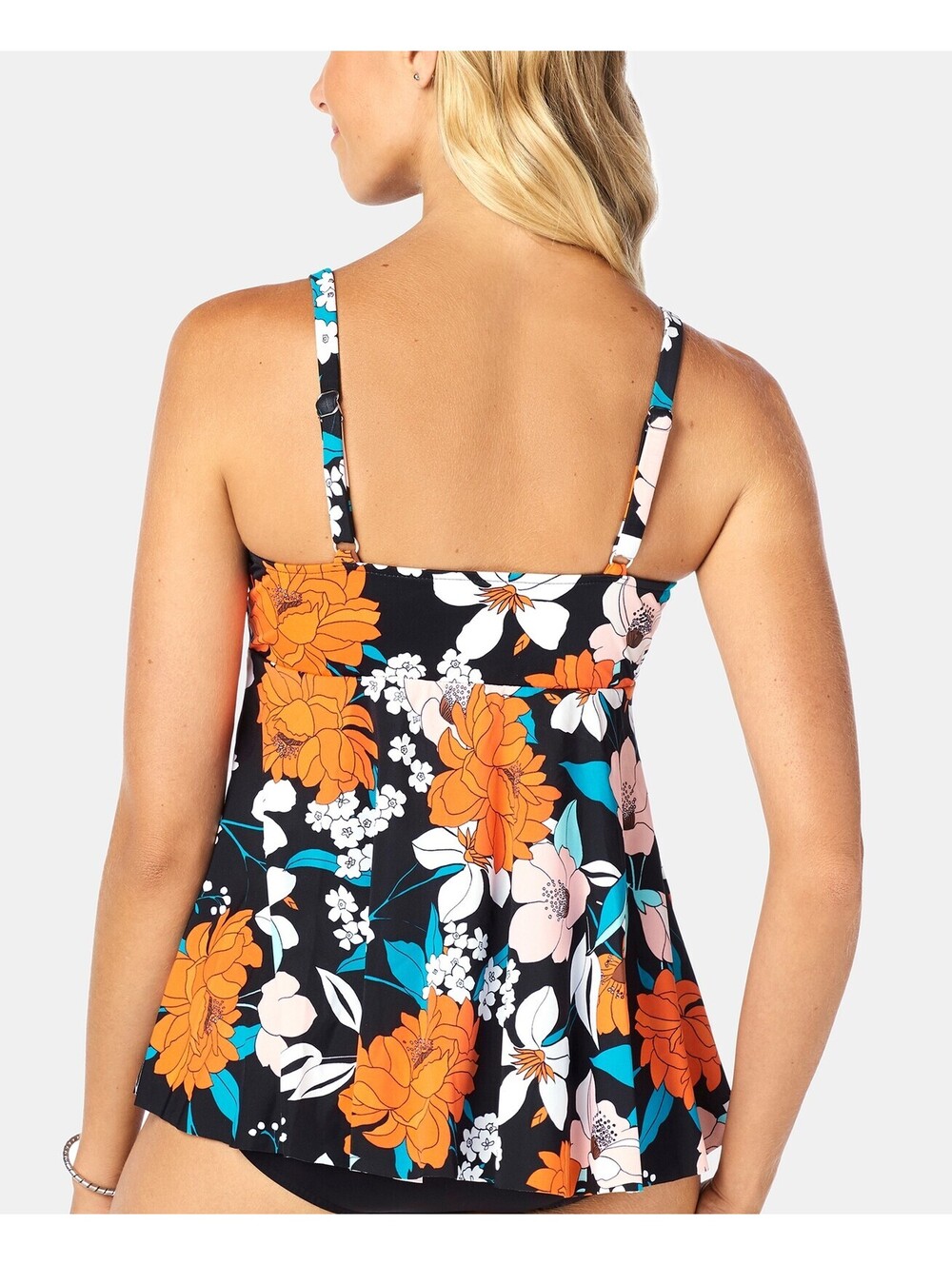 Swim Solutions Womens Floral Print Tankini Top Size 10 - Picture 2 of 2